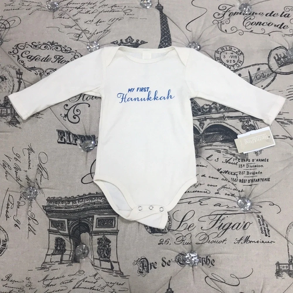 🎁 TENTH&PINE My First Hanukkah Organic Cotton Bodysuit